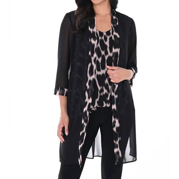 NEW FRANK LYMAN woven cover up in black/blush